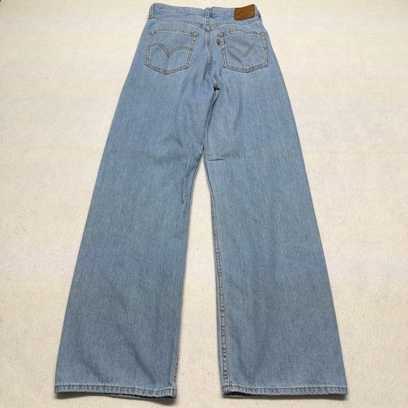Levi's Premium High Loose Wide Leg Denim Jeans Big E Light Blue Women's 25 - Picture 3 of 15